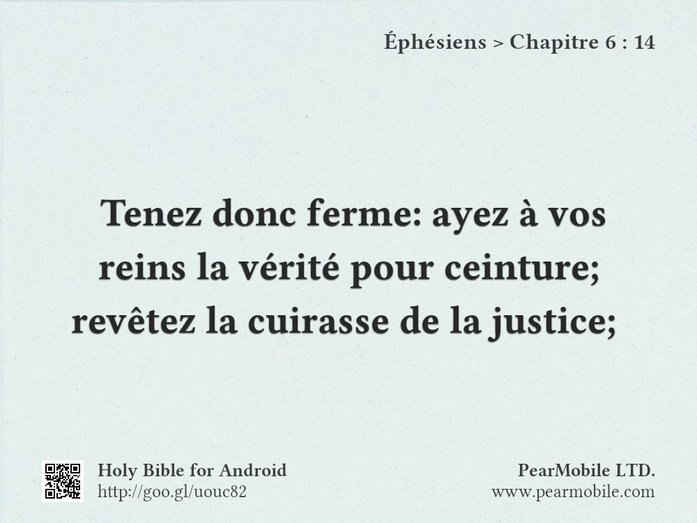 Éphésiens, Chapitre 6:14